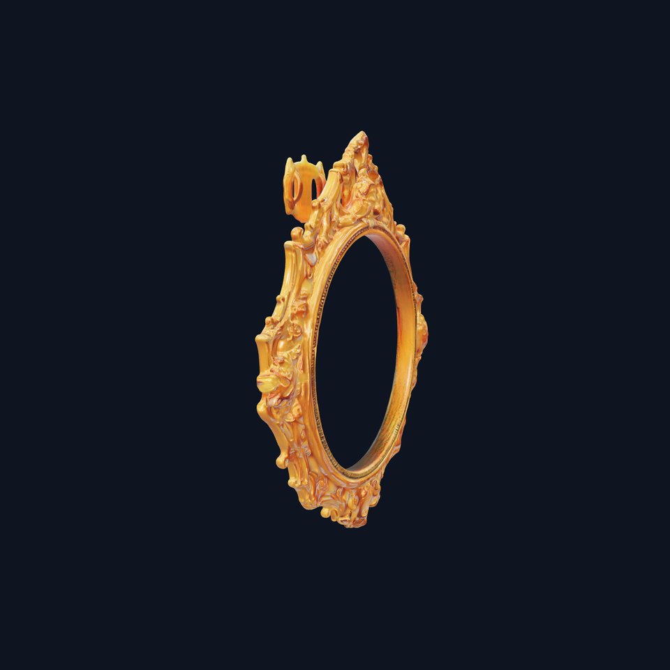 Baroque Ornate Mirror Frame D Model Pack